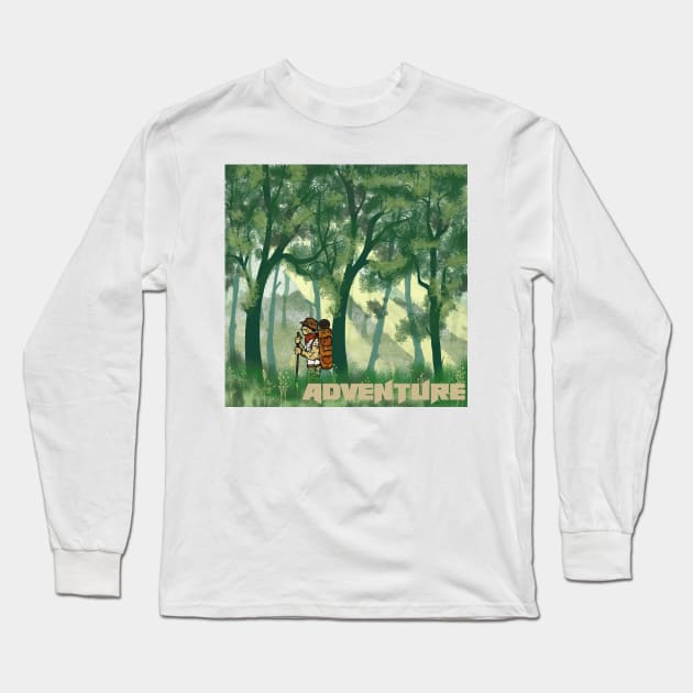 Explorer The Jungle Landscape Long Sleeve T-Shirt by RiyanRizqi